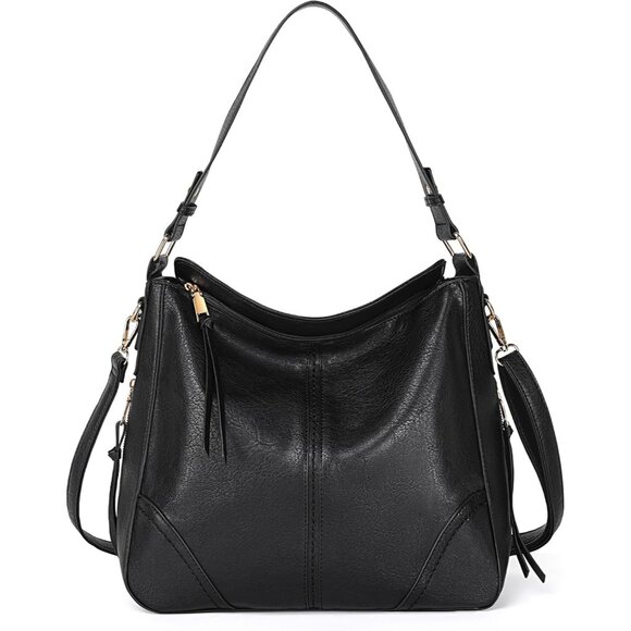 Vegan Leather Hobo Crossbody Bag Large Capacity Multi-Pocket for Women